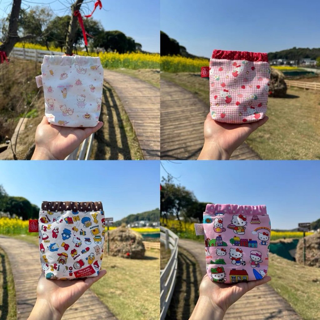น่ารัก KT Cat พิมพ์กระเป๋าเครื่องสําอางผ้าฝ้ายผ้าปากทองหยิกกระเป๋า Hand-Made กระเป๋าเก็บกระเป๋าเครื่องสําอางสาวขายส่ง - รูปที่ 2
