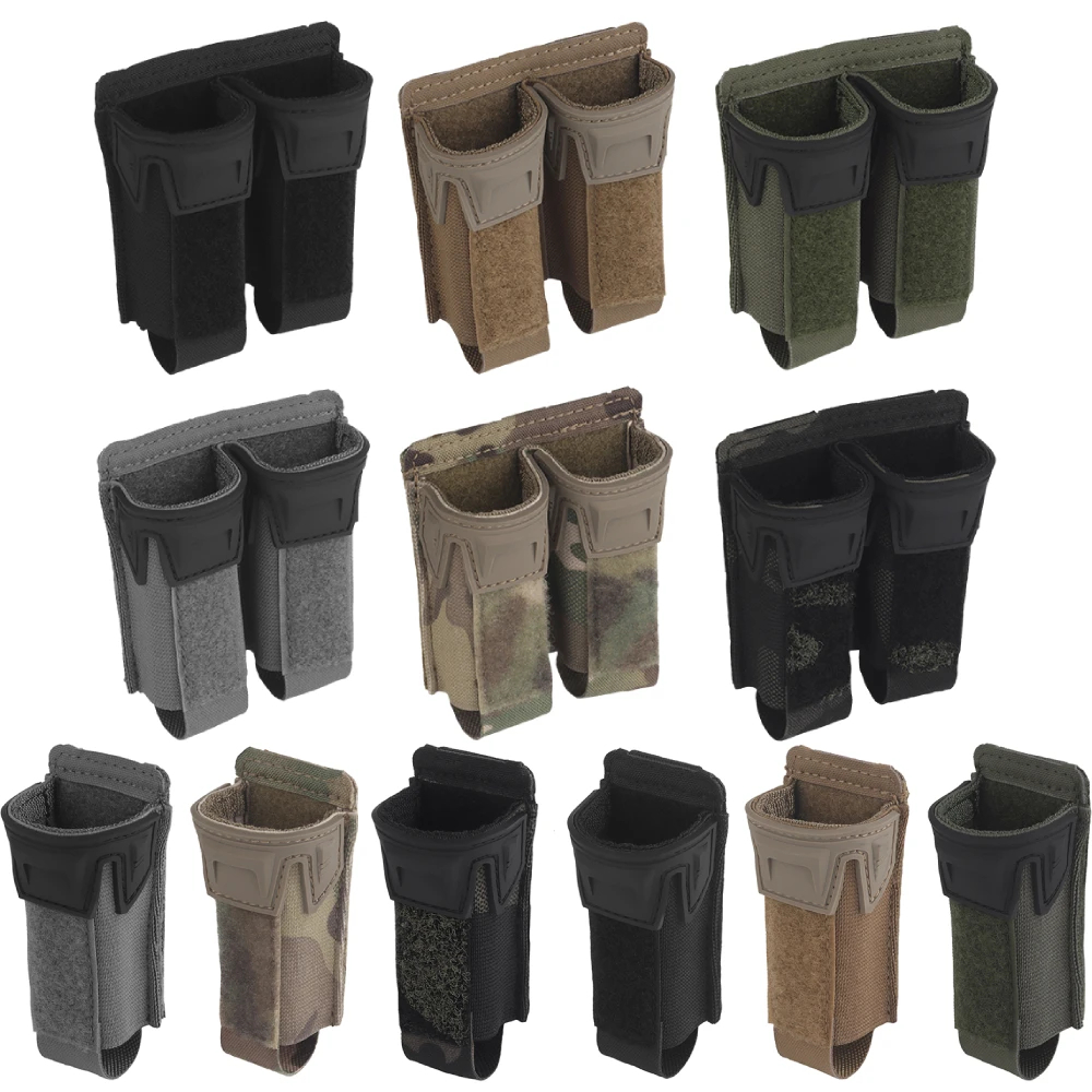 ยุทธวิธีกลางแจ้ง 9 มม.เดี่ยวคู่ MOLLE Quick Release กระเป๋านิตยสารกระเป๋าเครื่องมือ E ไฟฉาย Sundries กระเป๋าเก็บ