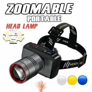 3 โหมด ไฟ นํา สว่างเป็นพิเศษ ปรับได้ 90 ° ไฟหน้าซูม จอแสดงผล…