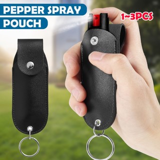 2 ชิ้นพริกไทยสเปรย์กระเป๋ามินิแบบพกพาพริกไทยสเปรย์ Holster PU หนัง Top Flap สเปรย์ป้องกัน Holster Pepper Spray Pouch PU Leather Pepper Spray Holster Outdoor Pepper Spray Holder Good Product