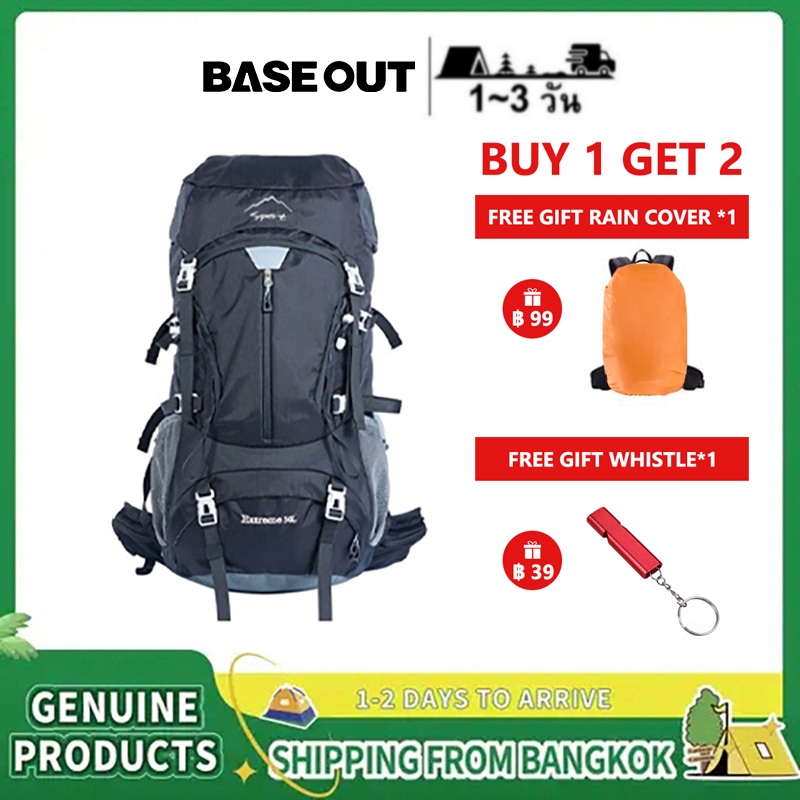 BASE OUT 50L กลางแจ้งความจุขนาดใหญ่เดินป่าคู่กระเป๋าเป้สะพายหลังกันน้ำ
