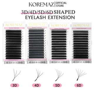 KOREMAZ Nagaraku ขนตาปลอม 3D 4D 5D 6D ขนนิ่ม ดูเป็นธรรมชาติ รูปตัว W ดอกไม้ C/D นุ่ม เป็นธรรมชาติ มืออาชีพ ต่อขนตา กาวติดขนตา nagaraku