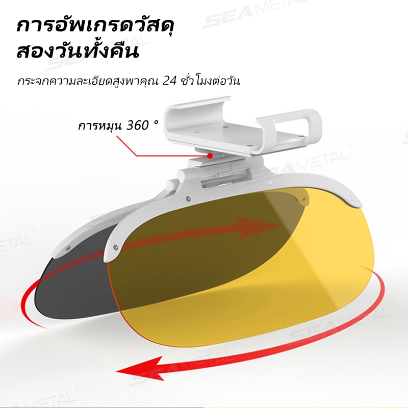 Seametal แผ่นกรองแสง ที่บังแดดหน้ารถยนต์ รุ่น HD วิสัยทัศน์ ขับรถ 360 หมุนได้ แผ่นกันแดดกลางวัน