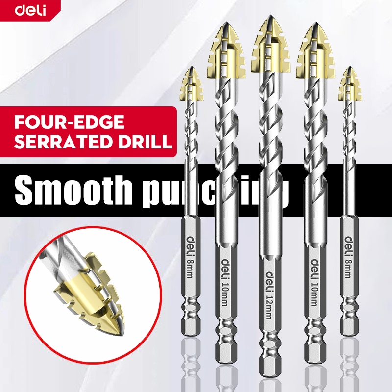 One Piece deli Heavy-Duty 4-Blade Alloy Steel Screw Eccentric Drill Bit