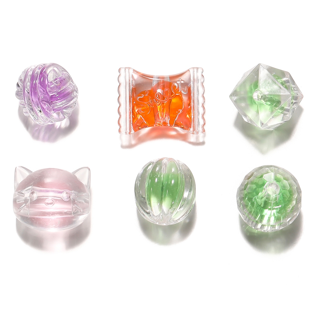 St. kunkka 10 ชิ้นอะคริลิคสุ่มผสมสีลูกปัดสีโปร่งใสลูกปัดสําหรับเครื่องประดับ DIY ทําอุปกรณ์เสริมแฟชั่นสร้อยข้อมือลูกปัดสร้อยคอ — صورة 5
