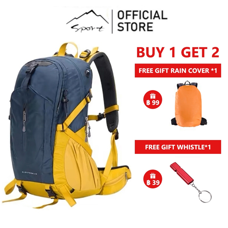 SPORT 40Lกระเป๋าเดินป่ากันน้ําความจุขนาดใหญ่ที่เดินทางมาพักผ่อนที่ได้รับการเดินทางมา[ฝากระโปรงกันฝน]