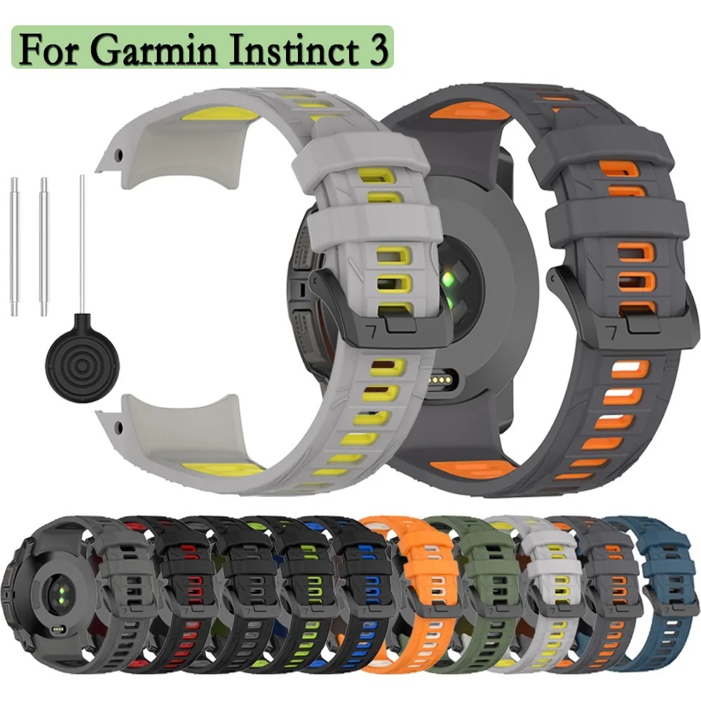 สายรัดใช้งานร่วมกับ Garmin instinct 3 พลังงานแสงอาทิตย์/Amoded 45/50 มม.สายนาฬิกาซิลิโคน 26/22 มม.สายรัดข้อมือสร้อยข้อมือ Correa