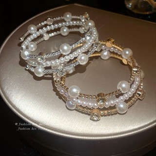 สร้อยข้อมือเพชรและมุกแบบฝรั่งเศสย้อนยุค สไตล์หรูราคาประหยัด