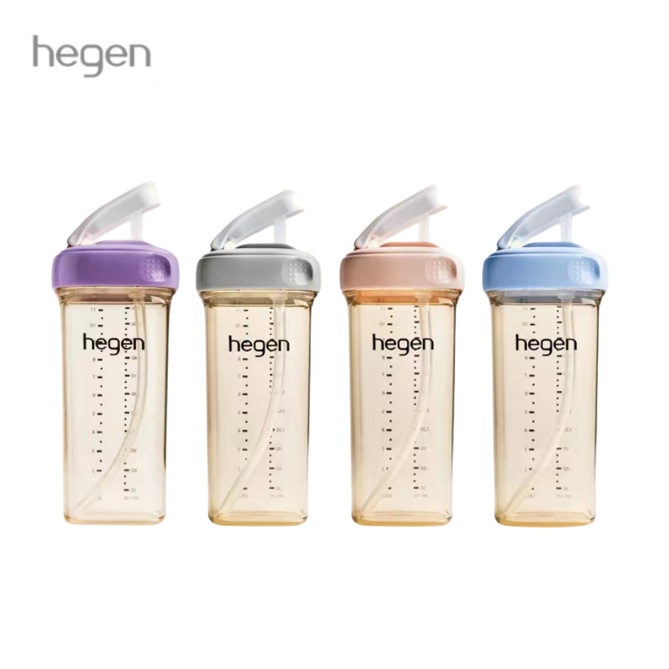 Hegen 11oz Straw Cup PPSU(สีฟ้า/ชมพู/เทา/ม่วง)ต้นฉบับ