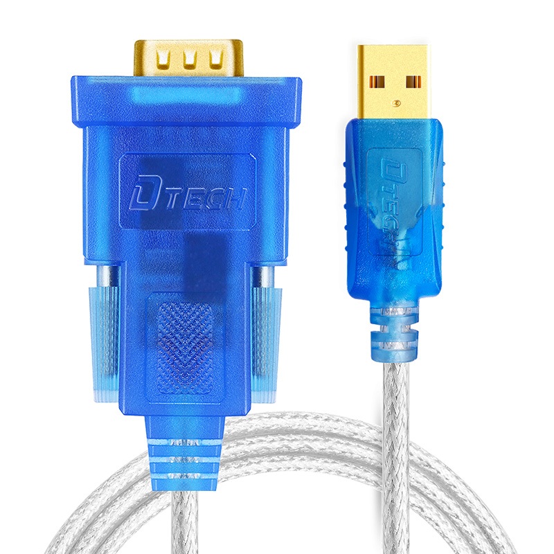 DTECH สายอะแดปเตอร์อนุกรม USB to RS232 DB9 พอร์ตชาย FTDI Chipset รองรับ Windows 1087 และ Linux