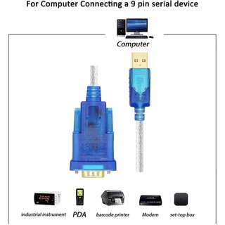 DTECH สายอะแดปเตอร์อนุกรม USB to RS232 DB9 พอร์ตชาย FTDI Chipset รองรับ Windows 1087 และ Linux