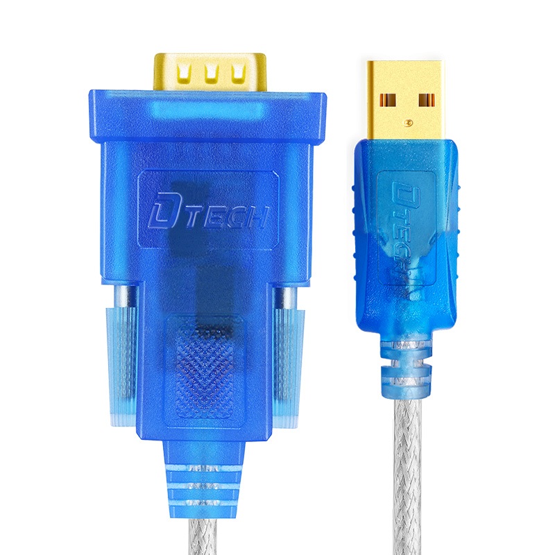 DTECH สายอะแดปเตอร์อนุกรม USB to RS232 DB9 พอร์ตชาย FTDI Chipset รองรับ Windows 1087 และ Linux