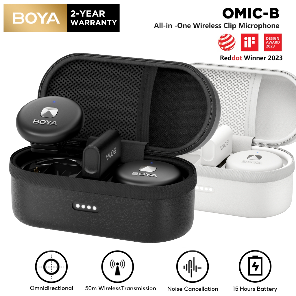 BOYA Omic ไมโครโฟนไร้สาย ไมค์ไลฟ์สด Wireless Mic ไมค์ตัดเสียงรบกวน ใช้ได้กับ Vlog Phone Android