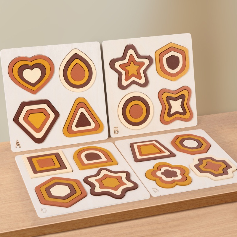 Montessori Early Learning Puzzle Shape ปริศนาความรู้ความเข้าใจพ่อแม่และลูก Interactive Shape Thinking Logic Training - รูปที่ 2