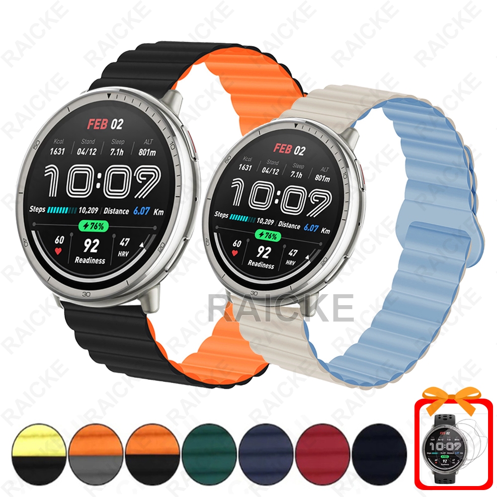 สายรัดข้อมือเปลี่ยนสายซิลิโคนอ่อนนุ่มสําหรับ Amazfit Active 2/2 Square / Amazfit Active 3 Premium / Amazfit Active Max