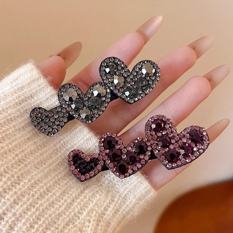 กิ๊บติดผมรูปหัวใจประกายประณีตย้อนยุคฝรั่งเศสสําหรับผู้หญิง - รูปที่ 2