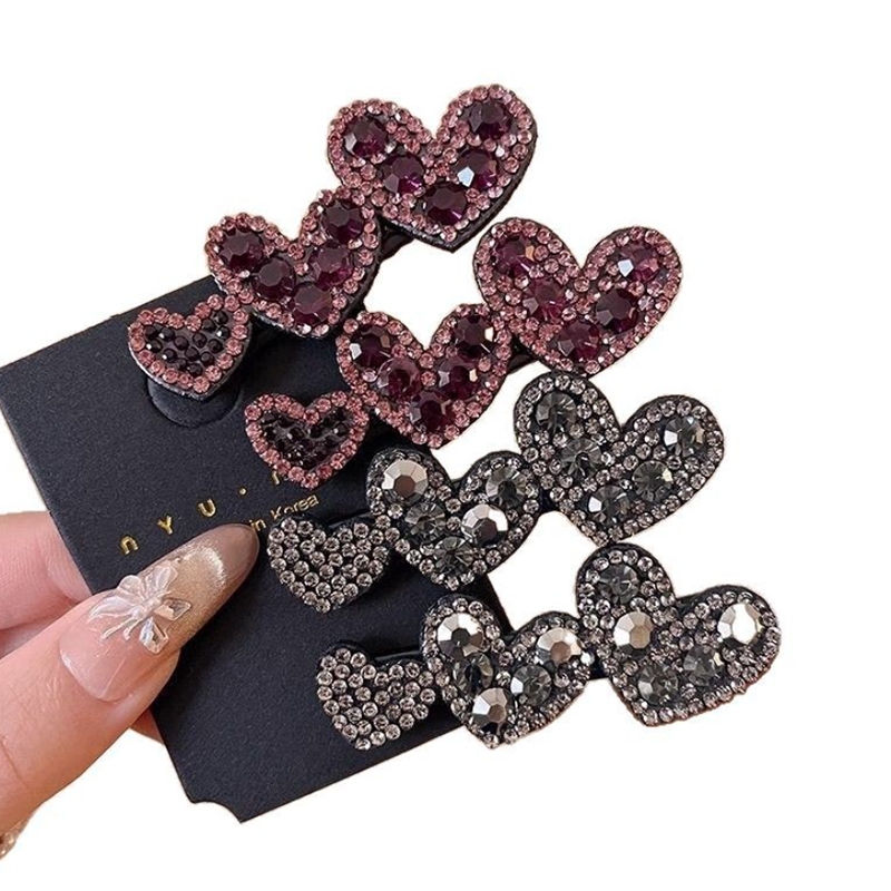 กิ๊บติดผมรูปหัวใจประกายประณีตย้อนยุคฝรั่งเศสสําหรับผู้หญิง - รูปที่ 3