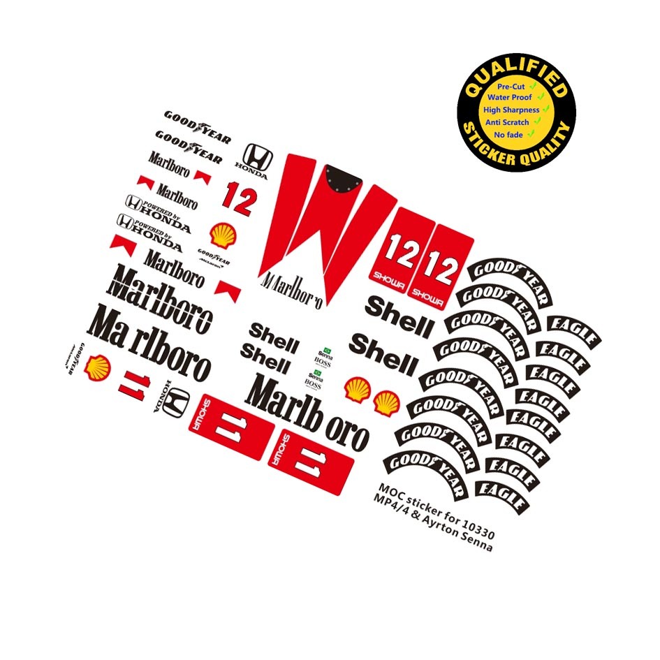สติ๊กเกอร์สั่งทําพิเศษสําหรับ LEGO 10330 McLaren MP4/4 &Ayrton Senna สติ๊กเกอร์เท่านั้น