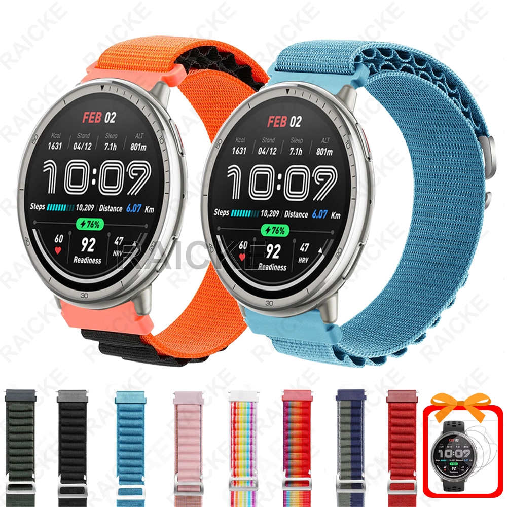 สายนาฬิกาไนลอนระบายอากาศสําหรับ Amazfit Active 2 / Active 2 Square /Amazfit Active 3 Premium / Amazf