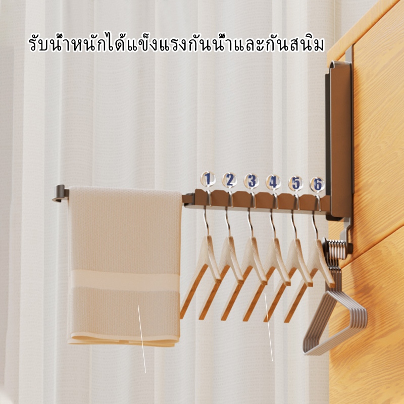 YissTiee ราวตากผ้าพับได้ เหมาะสำหรับประตูตู้และประตูลิ้นชัก ใช้งานง่าย ราคา ถูกที่สุด ดีลบีเคเค แกลเลอรีภาพที่ 2