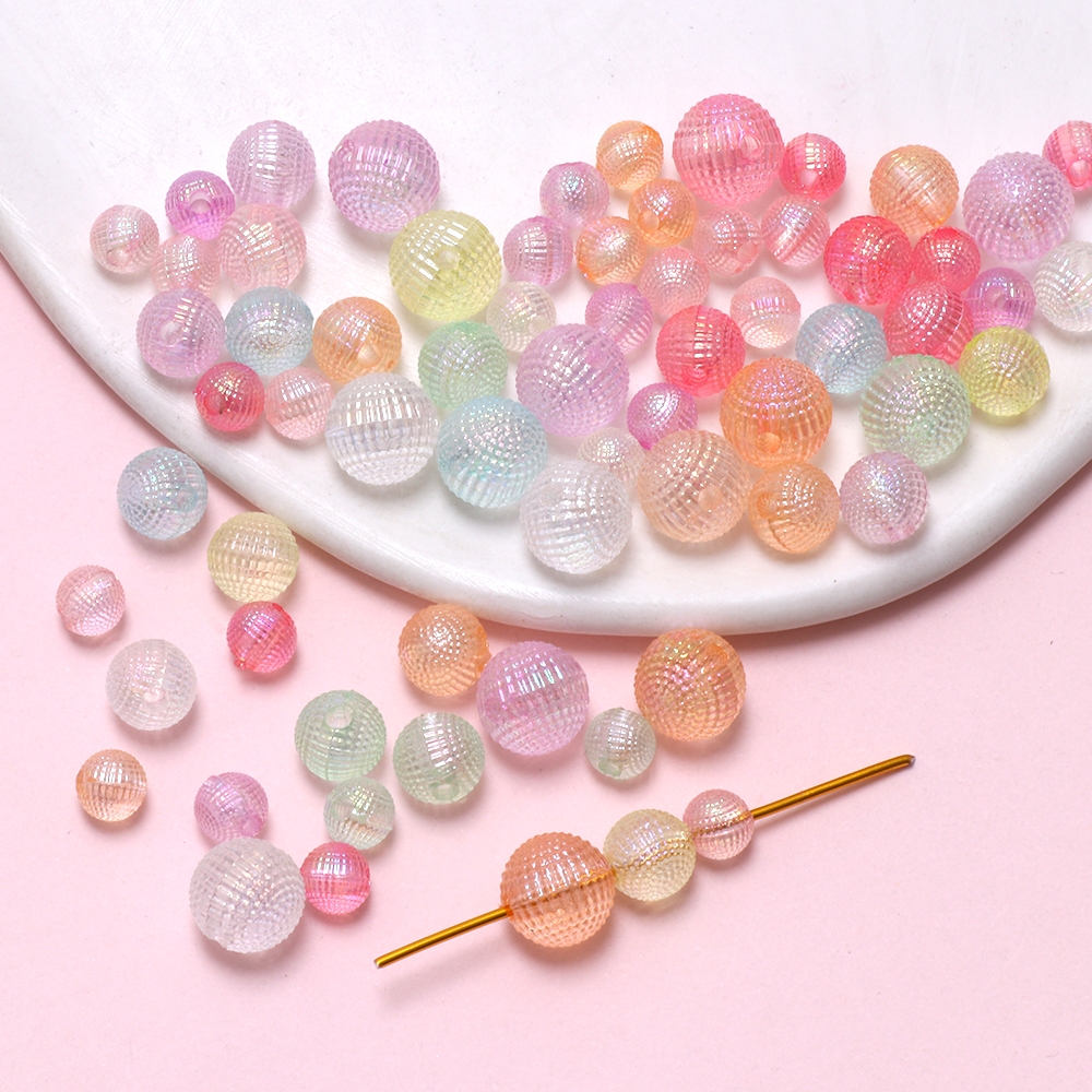 50ชิ้นอะคริลิคลูกปัดหลากสีกลมลูกปัดลูกอม ลูกปัด DIY สร้อยข้อมืออุปกรณ์เสริม
