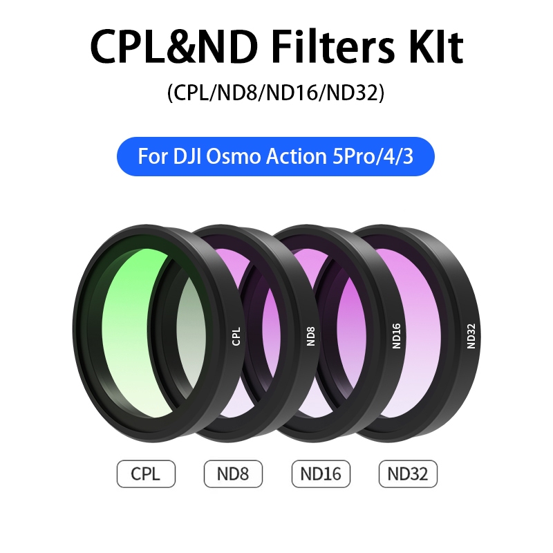 Cpl ND8 ND16 ND32 ชุดกรองเลนส์อลูมิเนียมกรอบสําหรับ DJI Action 5 Pro 4 3 ND CPL Action กล้อง