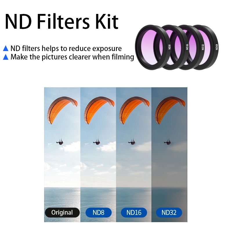 Cpl ND8 ND16 ND32 ชุดกรองเลนส์อลูมิเนียมกรอบสําหรับ DJI Action 5 Pro 4 3 ND CPL Action กล้อง