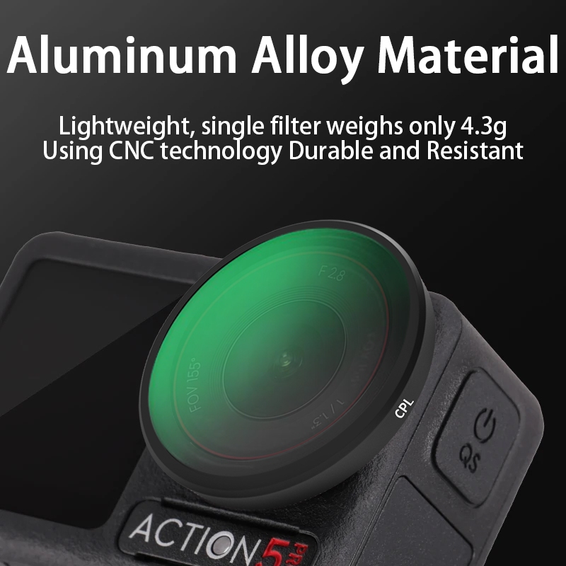Cpl ND8 ND16 ND32 ชุดกรองเลนส์อลูมิเนียมกรอบสําหรับ DJI Action 5 Pro 4 3 ND CPL Action กล้อง