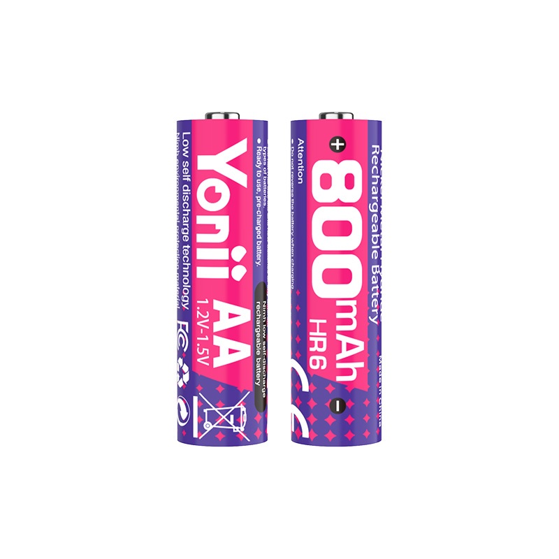 Yonii AA 800mAh แบตเตอรี่ 1.2V AAA600mAh จานนิกเกิล NiMH แบตเตอรี่แบตเตอรี่ชาร์จ