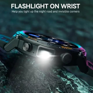LIGE สมาร์ทวอท์ช Original พร้อมไฟฉาย LED Full Touch กีฬาฟิตเนส Tracker Heart Rate Health Monitor กันน้ําบลูทูธโทร SmartWatch สําหรับ IOS Android