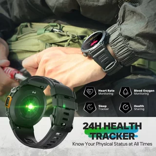 LIGE สมาร์ทวอท์ช Original พร้อมไฟฉาย LED Full Touch กีฬาฟิตเนส Tracker Heart Rate Health Monitor กันน้ําบลูทูธโทร SmartWatch สําหรับ IOS Android