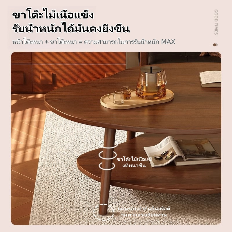 ALAIWARE เฟอร์นิเจอร์ โต๊ะกลางโซฟา 2 ชั้น โต๊ะห้องนั่งเล่น โต๊ะกาแฟอเนกประสงค์ สไตล์โมเดิร์น เรียบง่าย ทําจากไม้ แข็งแรง ทนท ราคา ถูกที่สุด ดีลบีเคเค แกลเลอรีภาพที่ 2