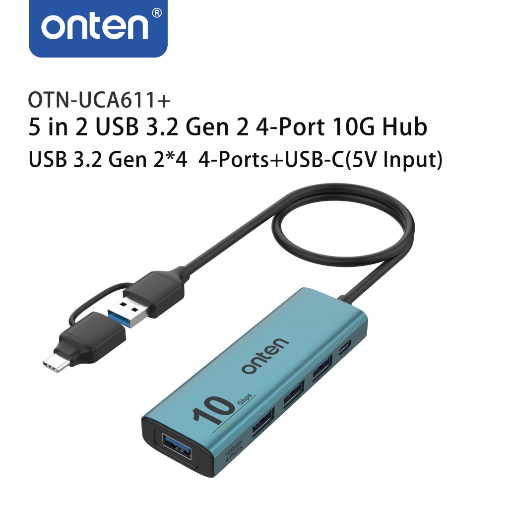 UCA611 UCA611 2in1 2 in 1 10G USB3.0 + Type-C อินเทอร์เฟซสี่ USB-A USB-C HUB HUB HUB