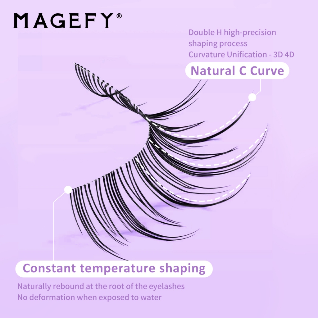 MAGEFY 5D ขนตาปลอมธรรมชาติ ขนตาปลอม 5 คู่ Eyelashes สายใสสำหรับสวมใส่ในชีวิตประจำวันได้อย่างเป็นธรรมชาติและมองไม่เห็น 70014 - รูปที่ 4