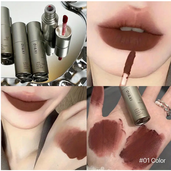 ลิปกลอสหมอกเคลือบกํามะหยี่เดียว,กันน้ําไม่ติดถ้วยลิปเคลือบรอยเปื้อนหลักฐานไม่จางหายลิปสติกเหลว