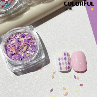 【พร้อมส่ง】กลิตเตอร์แต่งเล็บ ทรง4เหลี่ยม 1ชุด/6กระปุก Gitter 6กระปุกแนวน่ารัก