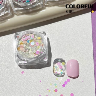 【พร้อมส่ง】กลิตเตอร์แต่งเล็บ ทรง4เหลี่ยม 1ชุด/6กระปุก Gitter 6กระปุกแนวน่ารัก