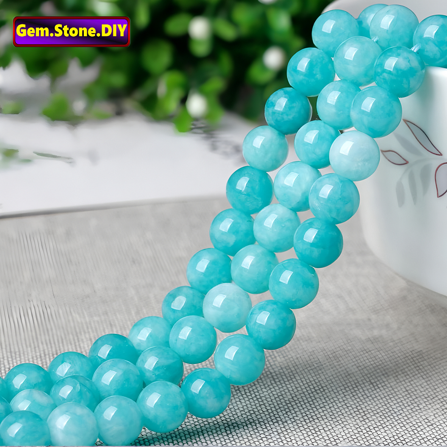 Lake Green Jade（Amazonite Color）Natural Stone，Loose Bead ทะเลสาบหยกสีเขียว(สีอเมซอน)หินธรรมชาติ,หลวมลูกปัด ตัวเว้นวรรค สําหรับสร้อยข้อมือ/สร้อยคอ/แหวน/ต่างหู,ขายส่งทําด้วยมือทําเองเครื่องประดับอุปกรณ์เสริม,สร้อยข้อมือหินคริส