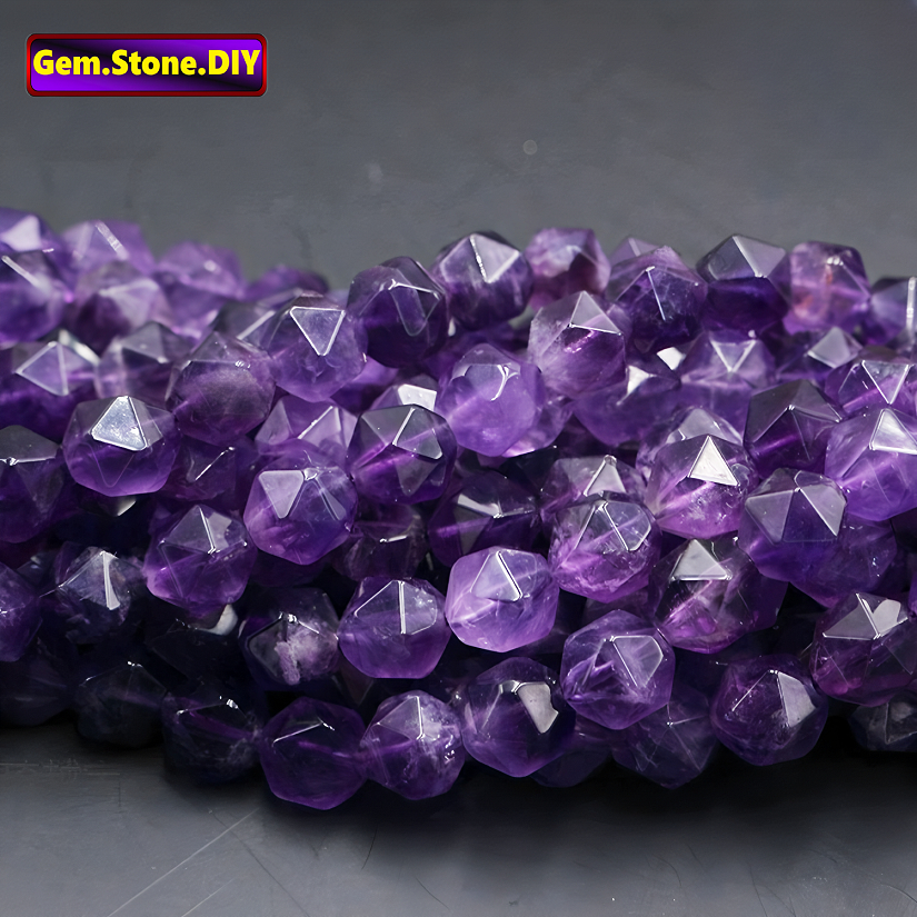 Amethyst Diamond Faceted Natural Stone，Loose Bead อเมทิสต์เพชรเหลี่ยมเพชรพลอยหินธรรมชาติ,หลวมลูกปัด ตัวเว้นวรรค สําหรับสร้อยข้อมือ/สร้อยคอ/แหวน/ต่างหู,ขายส่งทําด้วยมือ ทําเอง เครื่องประดับ,สร้อยข้อมือหินคริสตัลหิ