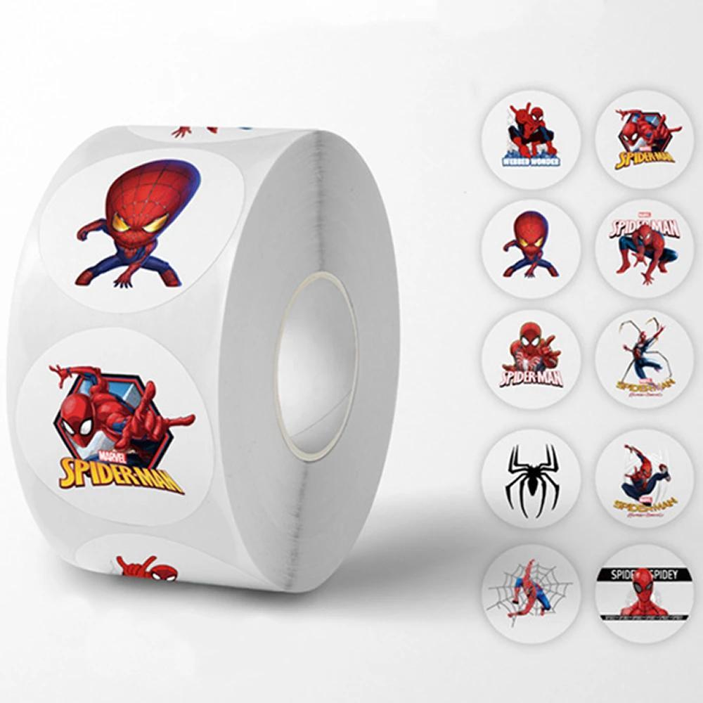 500 ชิ้น/ม้วน Marvel Hero Spiderman สติกเกอร์อะนิเมะ Decal สเก็ตบอร์ดแล็ปท็อปรถจักรยานยนต์หนังสือน่ารักการ์ตูนสติกเกอร์ของเล่นเด็ก
