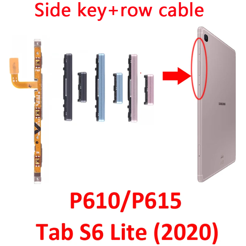สําหรับ Samsung Galaxy Tab S6 Lite P610 P615 SM-P610 SM-P615 เปิด/ปิดปุ่มสวิทช์ด้านข้าง Volume Up Down ปุ่ม Flex สาย