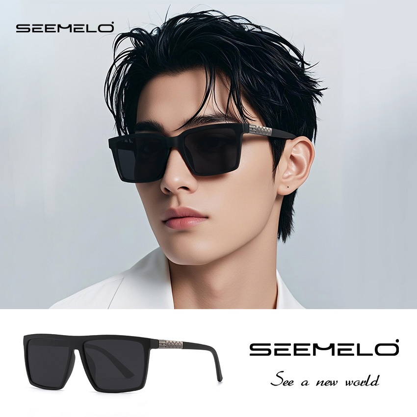 SEEMELO Men’s Retro แว่นตากันแดดแว่นตากันแดดโพลาไรซ์แฟชั่นแว่นตากันแดด UV400 ขี่จักรยานขี่แว่นตาวิ่งสําหรับชาย