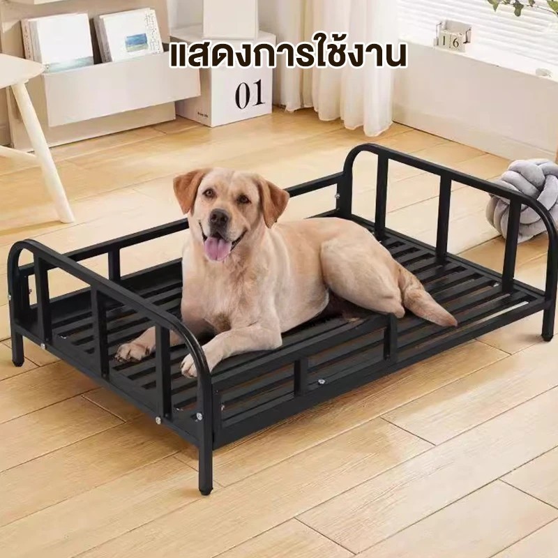 ที่นอนสุนัขทรงสี่เหลี่ยมเต็มตัว ปรับเอนได้ กันความชื้น ตั้งพื้นแน่น สำหรับสุนัขขนาดเล็ก-กลาง