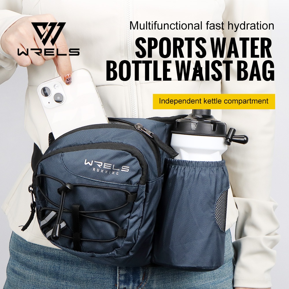 WRELS ชุดเอววิ่ง ปรับได้ - พร้อมแถบสะท้อนแสงและกระเป๋าใส่ขวดน้ํา #W809