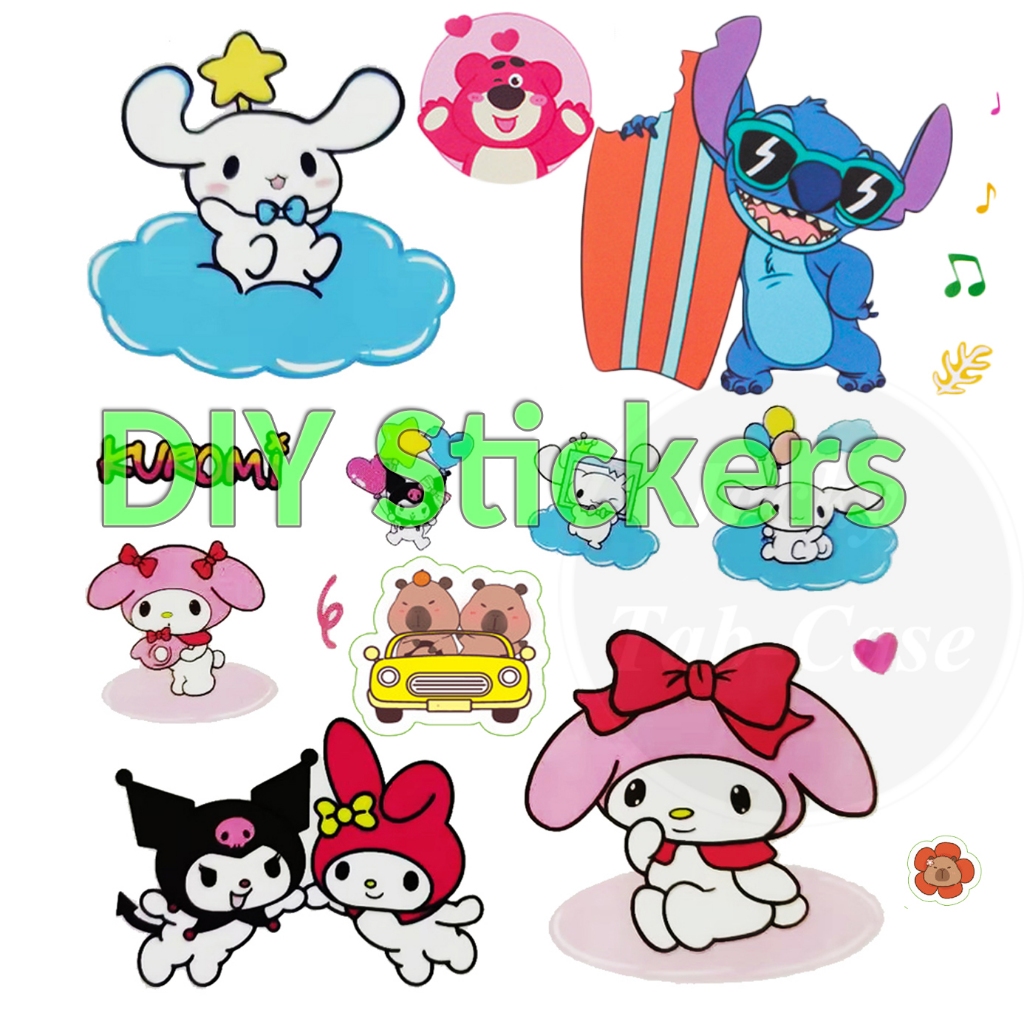 สติกเกอร์ ลายการ์ตูนน่ารัก กันน้ํา DIY สําหรับติดตกแต่งเคส ปก หนังสือ โทรศัพท์ แท็บเล็ต ถ้วย