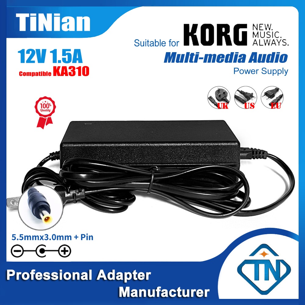 12V 1.5A อะแดปเตอร์ AC/DC KA201 KA310 สําหรับ KORG X50 SP-170 SP-180 MicroX R3 MR-1000 KP2 KP3 เพลง Synthesizer คีย์บอร์ดเปียโนดิจิตอลแหล่งจ่ายไฟ