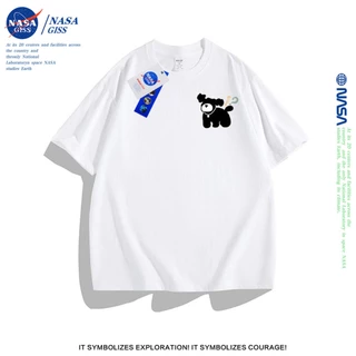 NASA เสื้อยืดหญิงชาย เสื้อ summer ลายลูกหมาสุดน่ารัก ผ้าฝ้ายแท้ คอกลม ทรงหลวม เสื้อแฟชั่น