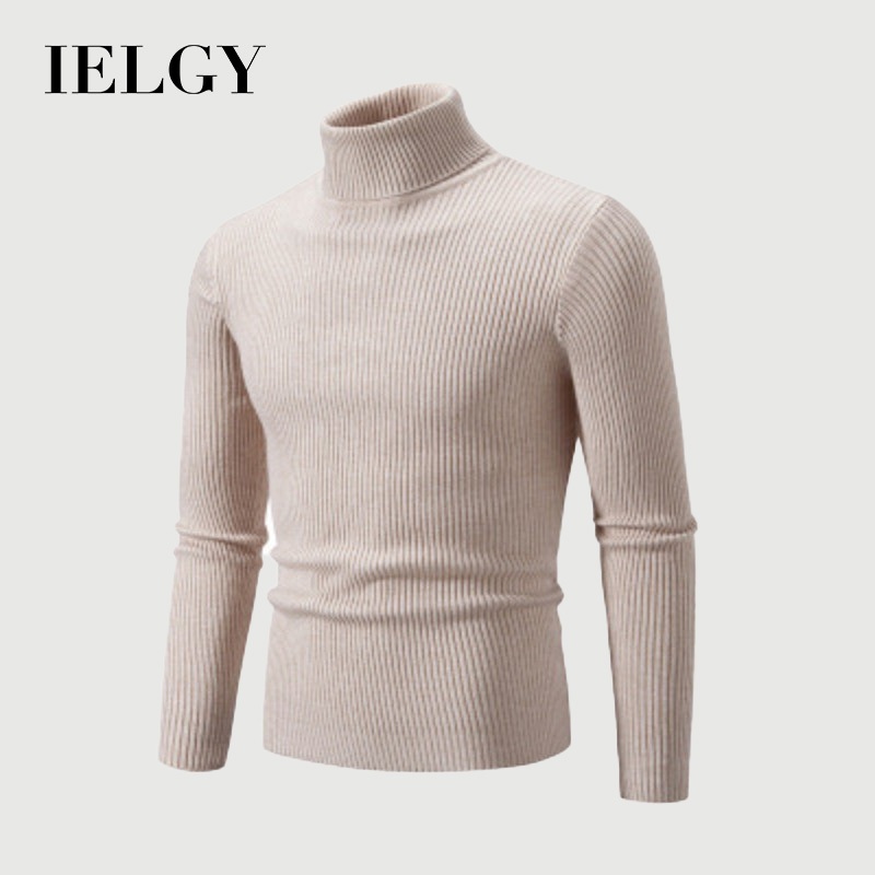 IELGY ฤดูใบไม้ร่วงและฤดูหนาวใหม่เสื้อกันหนาวผู้ชายสีทึบคอเต่าเสื้อกันหนาวเสื้อสว