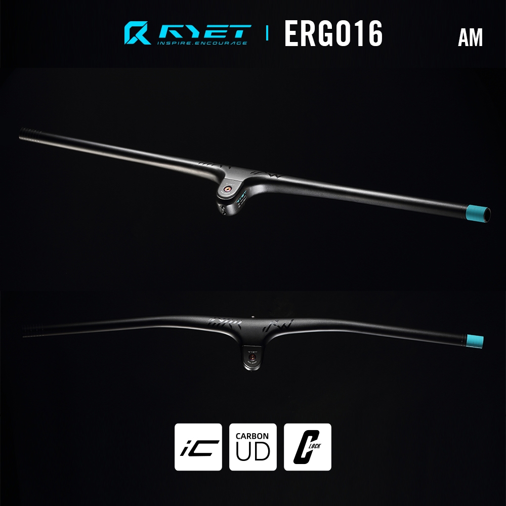 Ryet คาร์บอนเต็ม MTB แบบบูรณาการ Handlebar Rise 810 มม.-7 องศา UD Matte จักรยาน AM XC ชิ้นเดียวแบนบา