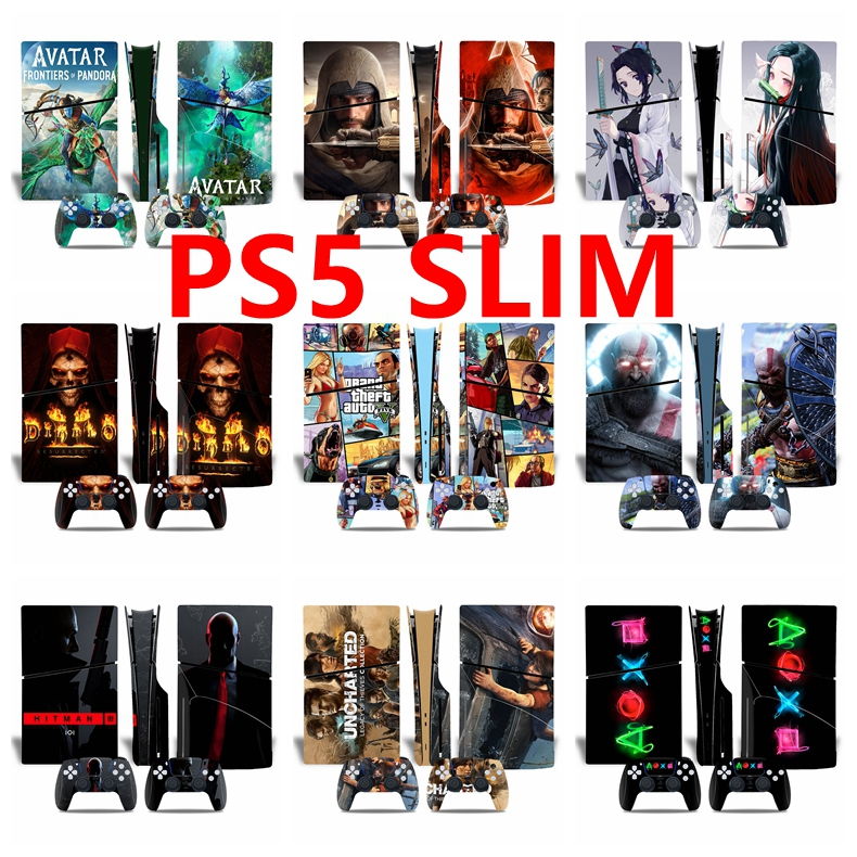 76 สีสติกเกอร์ผิวใช้งานร่วมกับ Sony Playstation 5 Slim Disc Edition ไวนิล Decal Wrap ฟิล์มป้องกันสํา